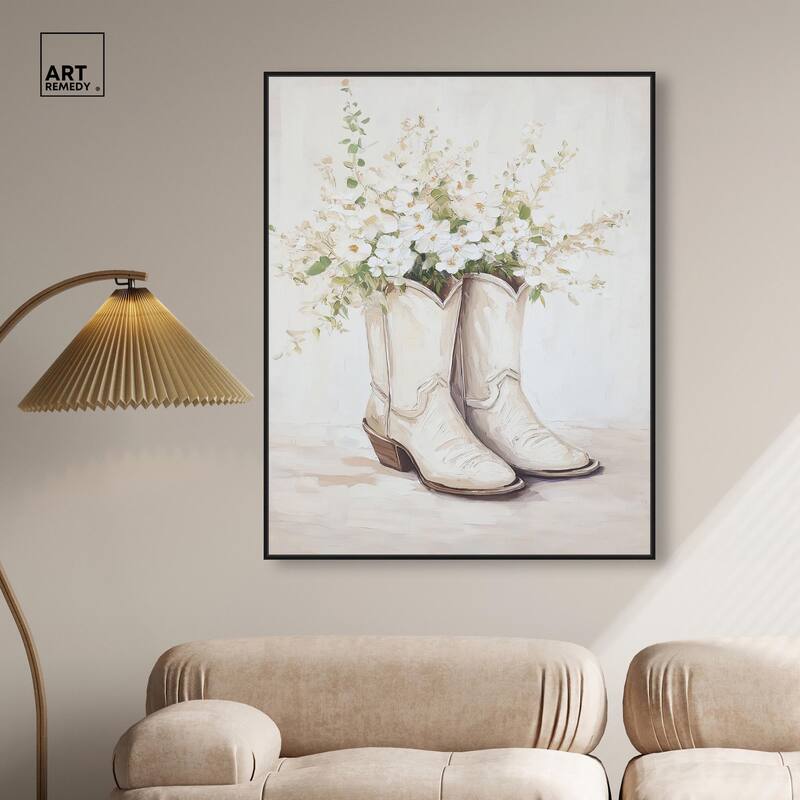 Prairie Bloom Boots Canvas by Art Remedy