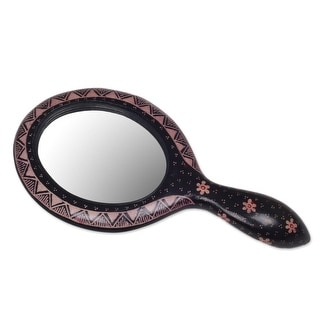 NOVICA Java Beauty Wood Batik Hand Mirror - Bed Bath & Beyond - 32826521 image.