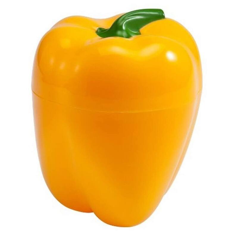 Hutzler Pepper Saver Keeper Storage Container - Keeps Fresh Longer - 2 Pack - Orange & Yellow