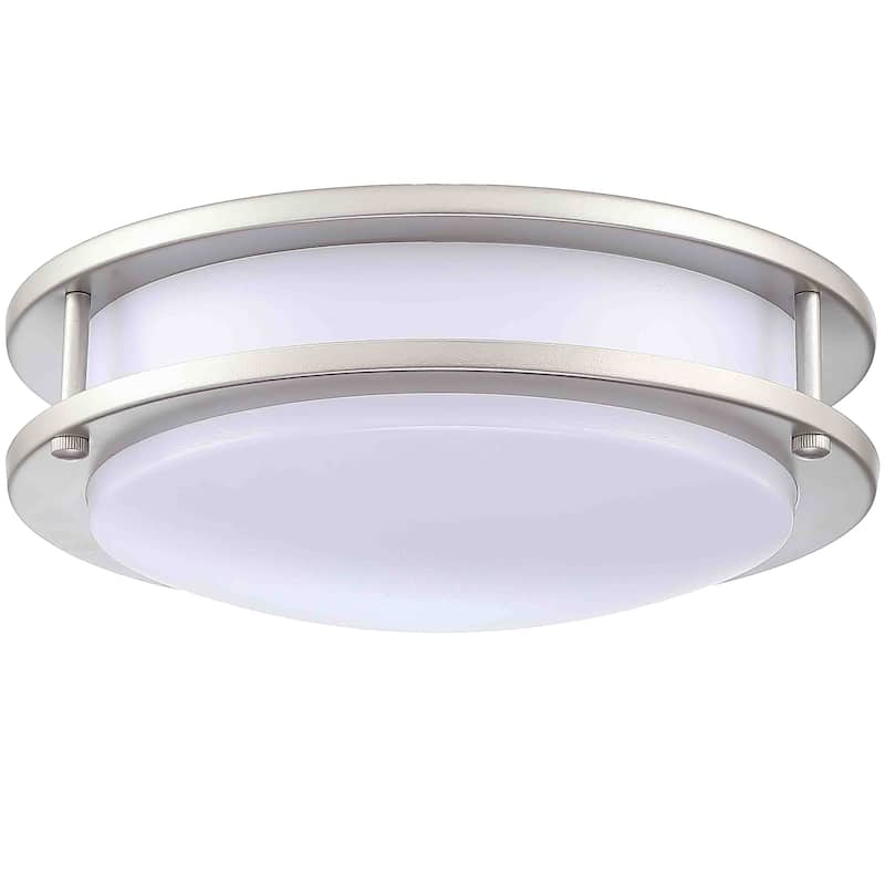 1-Light Metal Rounded LED Flush Mount Ceiling Light - 3.5'' H X 11'' W X 11'' D