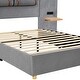 preview thumbnail 22 of 20, Storage Full Size Platform Bed with 2 Outlets, 2 Bedside Pillows and Shelves