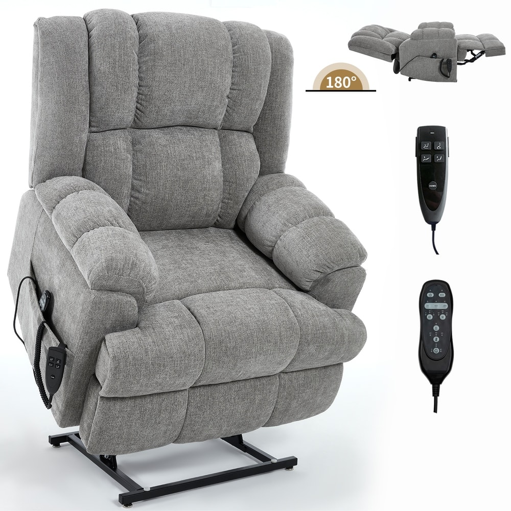 Dual Motor Heat Massage Electric Recliner, Infinite Position Power Lift Recliner Chair, Adjustable Heavy Duty Reclining Sofa