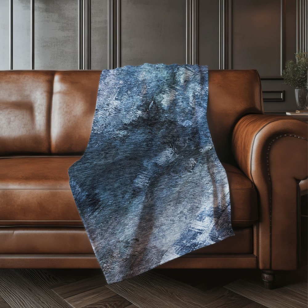 Premium Machine Washable Modern Abstract Sherpa Throw Blanket