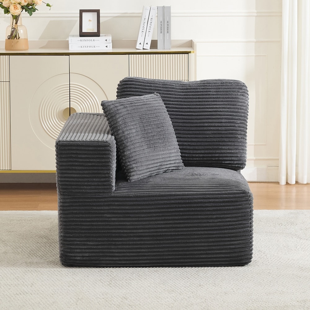 Couch Modular Sectional Sofa with Plush Corduroy No Assembly Required