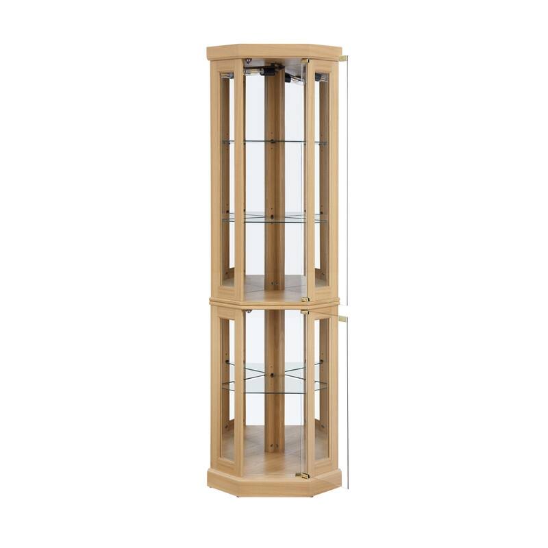 Corner Curio Cabinet with Lights-Stylish Glass Display Case for Living Room, Bar Storage & Collectibles