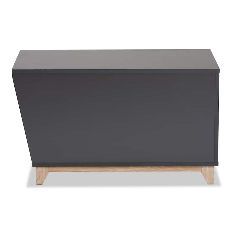 Eckhart Modern and Contemporary Two-Tone Wood Cat Litter Box & House