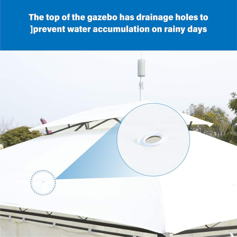 13 x 10 Outdoor Gazebo Canopy Tent With Ventilated Double Roof And Mosquito net for Lawn(Detachable Mesh Screen On All Sides)