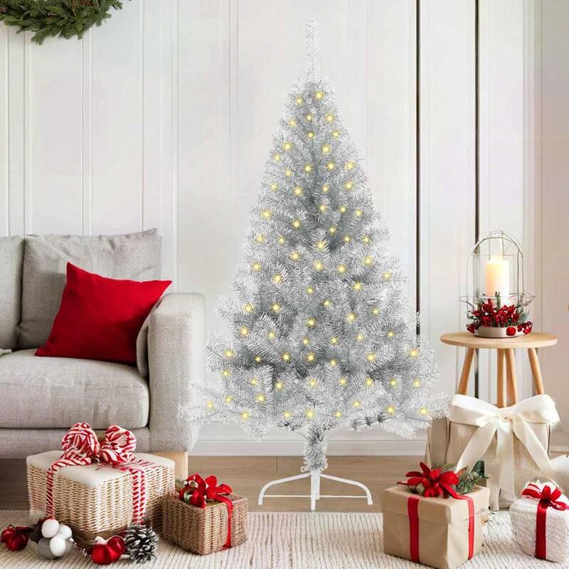 vidaXL Christmas Tree - Silver 59.1" without balls - 5 Foot