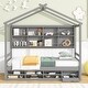 preview thumbnail 19 of 32, House Bed with Shelves,Roof Frame and Under Bed Storage Unit,Twin/Full Size