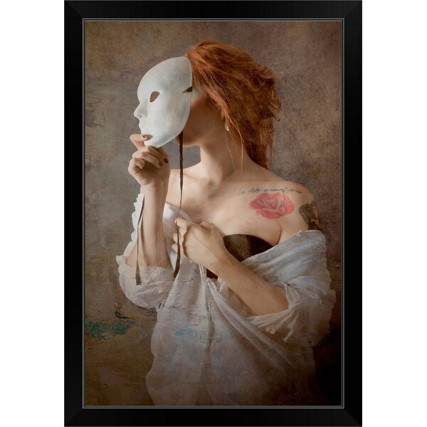 "Seeing through the mask" Black Framed Print