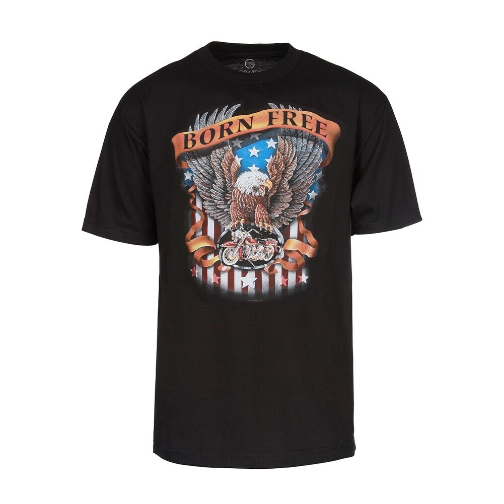 Shop Mens Born Free Eagle With Us Flag T Shirt Black Overstock 14280568