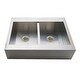 preview thumbnail 2 of 2, Edinburg 36" Stainless Steel Double Bowl Drop-In Kitchen Sink with Strainer Stainless Steel/Brushed Nickel