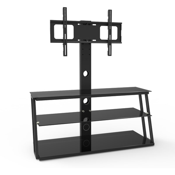 Multi Function Angle And Height Adjustable Tempered Glass TV Stand
