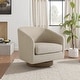 preview thumbnail 3 of 88, 31.1'' W Modern Barrel Swivel Accent Chair Light Brown-Linen