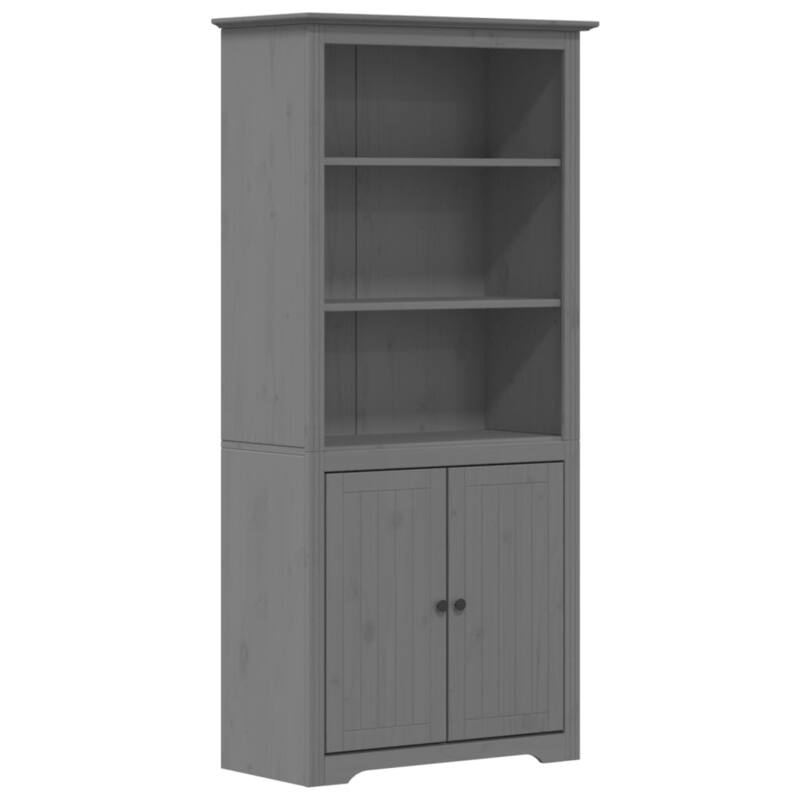 vidaXL Bookshelf Storage File Cabinet Shelf with Doors BODO Solid Wood Pine