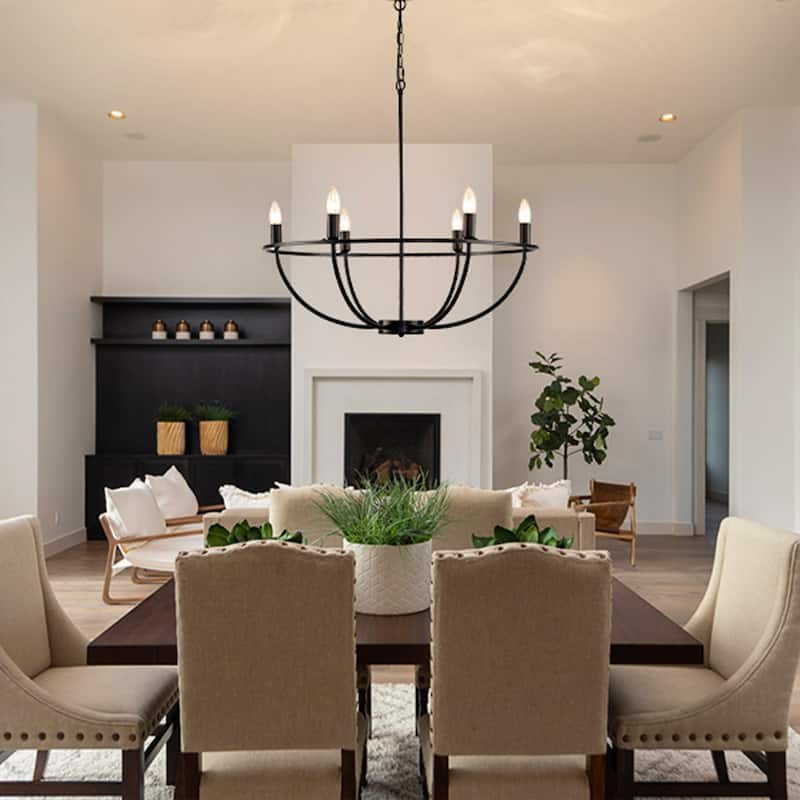 6-Light Classic Mid-century Chandelier