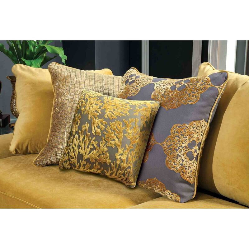 Traditional Gold Finish Slpoed Arm Love Seat 1PC