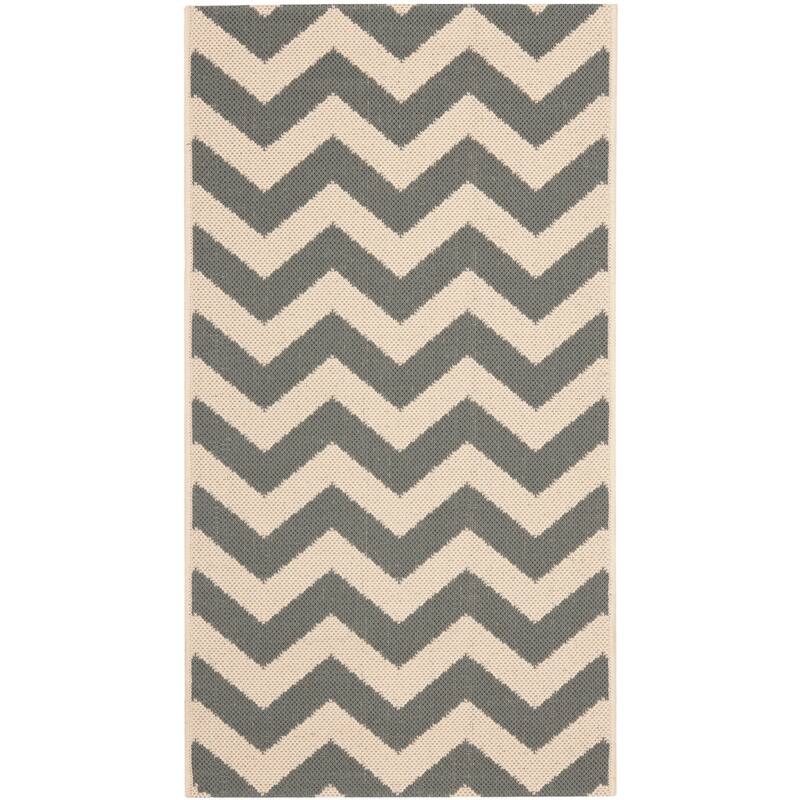 SAFAVIEH Courtyard Reeta Indoor/ Outdoor Waterproof Patio Backyard Rug - 2'x3'7" - Grey/Beige