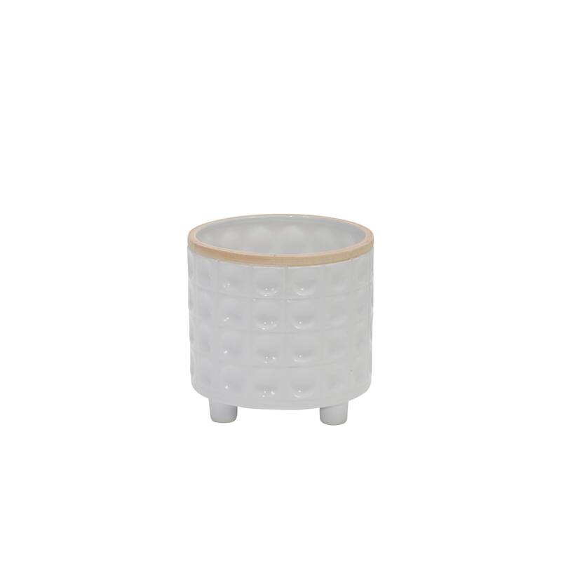 Sagebrook Home Modern Abstract Footed Ceramic Planter Set of 2
