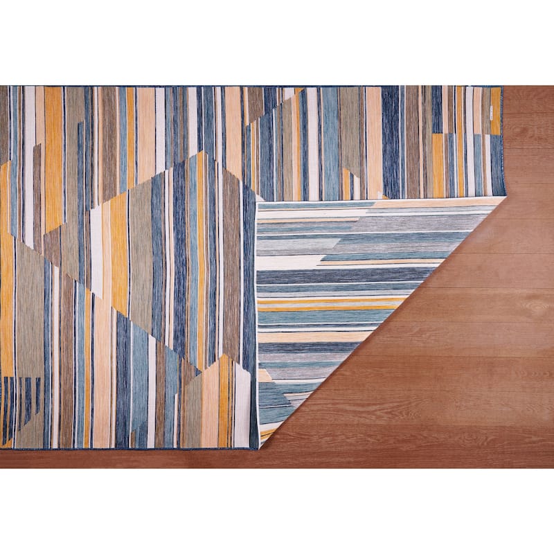Terra by Obeetee Plaza Geometric Multi Rug