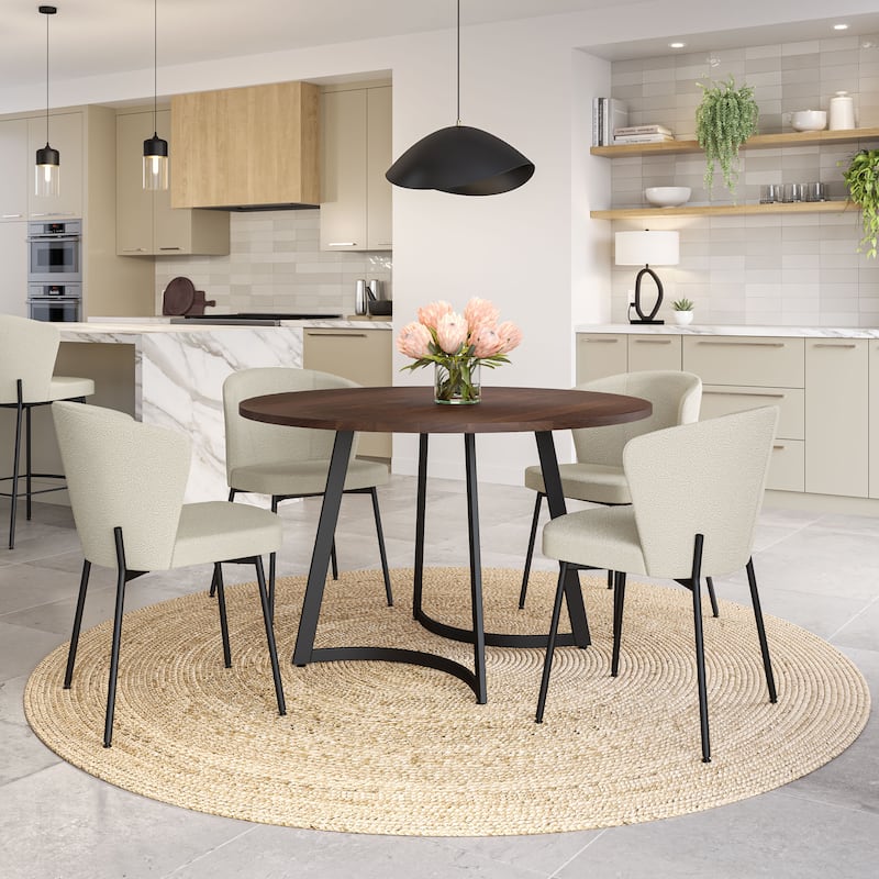 Amisco Joelle Solid Wood Table and Camilla Chairs 5-Pieces Dining Set