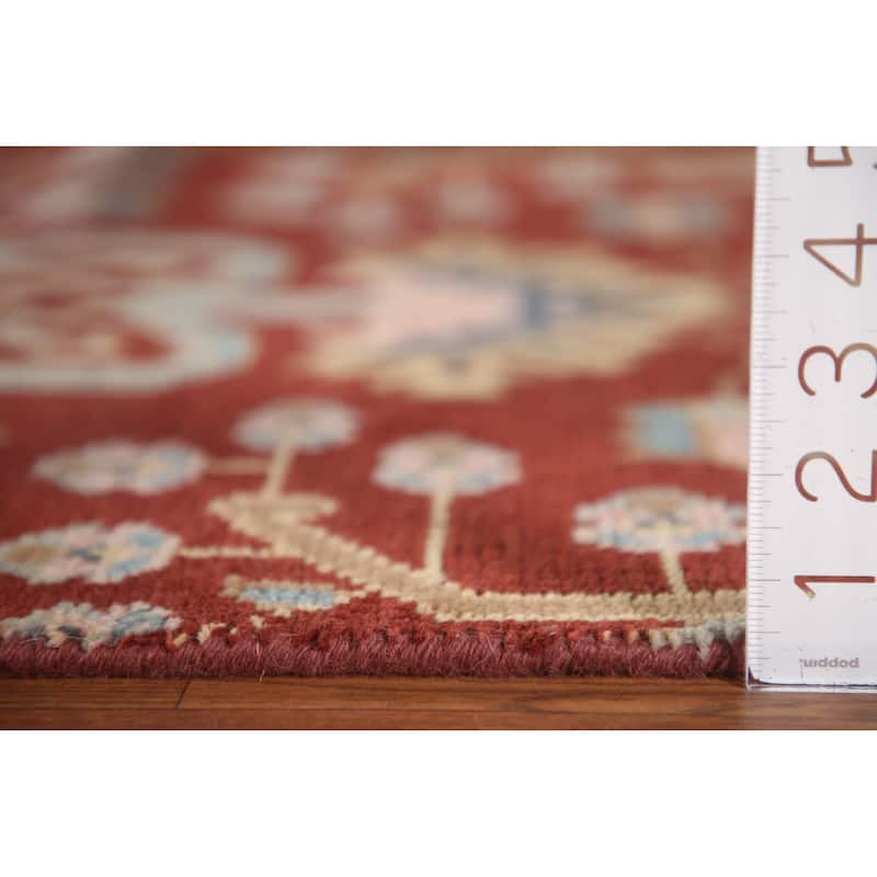 Orange Kazak Runner Rug Hand-knotted Wool Carpet - 2'7"x 8'1"