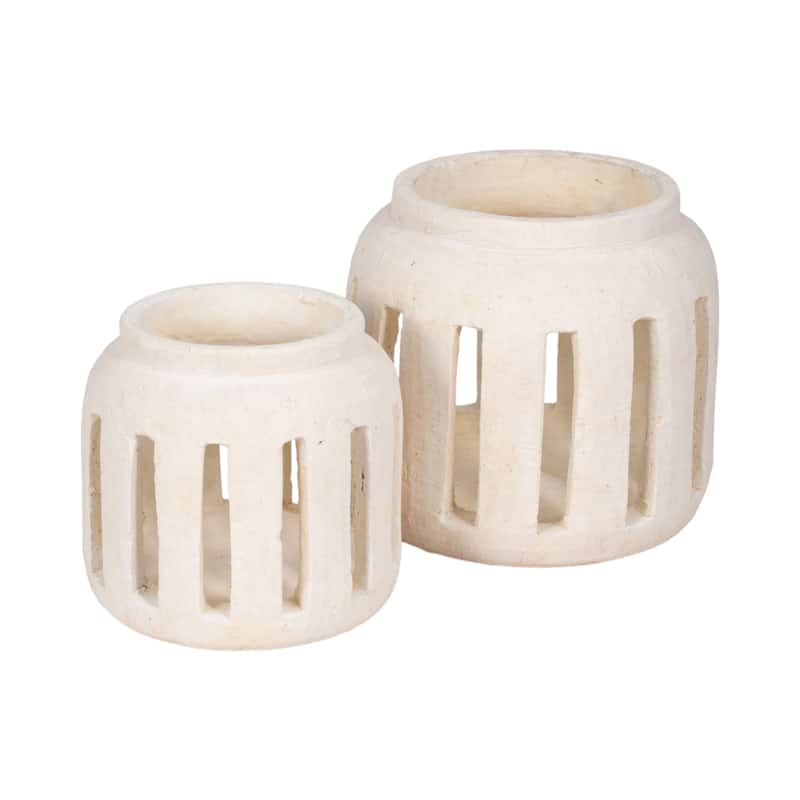 Sagebrook Home Lantern Hurricane With Open Slats Terracotta Lanterns Decor