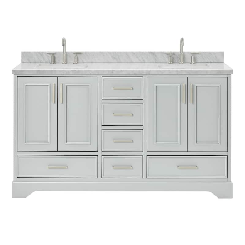 Ariel M061DCWRVO Stafford 61" Free Standing Double Basin Vanity Set - Grey - Ash Finish