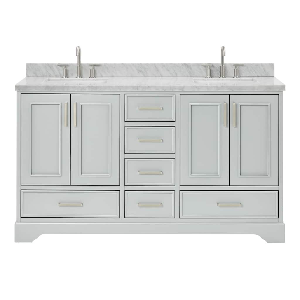 Ariel M061DCWRVO Stafford 60" Free Standing Double Basin Vanity Set