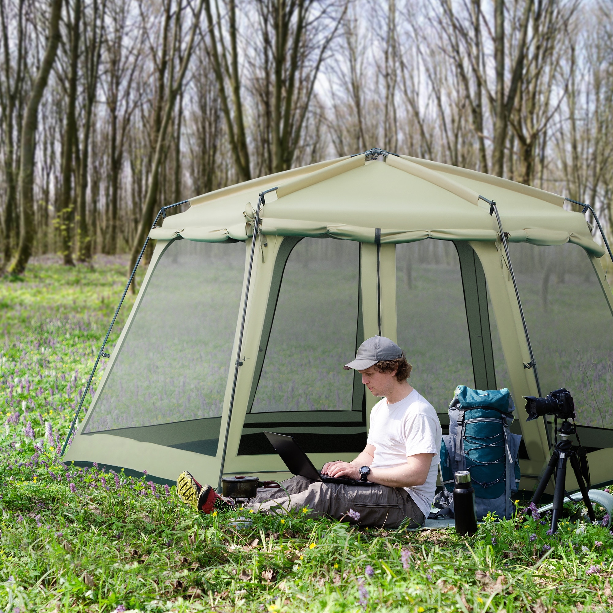Family Camping Tent 10-Person Sport Outdoor Hiking Fathers Day Large Waterproof 