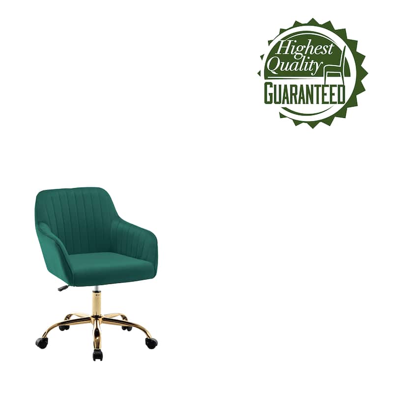 Porthos Home Belen Adjustable Office Chair, Velvet, Gold Metal Legs