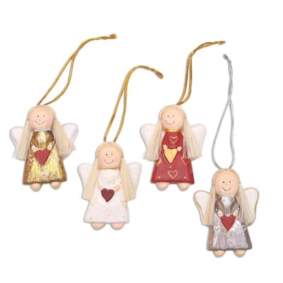 Novica Handmade Homespun Charm Wood Ornaments