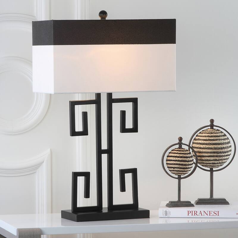 SAFAVIEH Lighting Yaeko Greek 28-inch Table Lamp (Set of 2) - 18" W x 9" D x 28" H - 18" W x 9" D x 28" H - 18"W x 9"D x 28"H