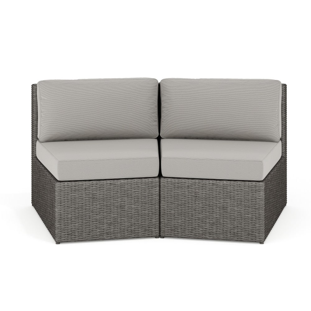 Martha Stewart 2PK Outdoor Modular Rattan Wicker Patio Curved Sectional Sofa Seats - 33"W x 31"D x 30"H