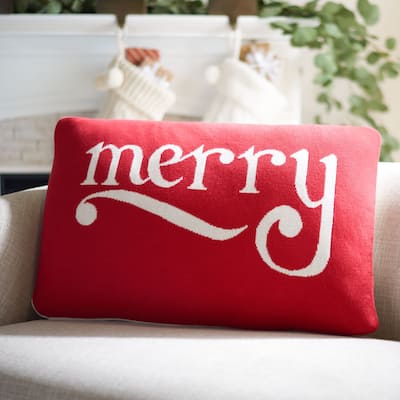 SAFAVIEH Be Merry 16 x 24-inch Rectangle Decorative Accent Throw Pillow