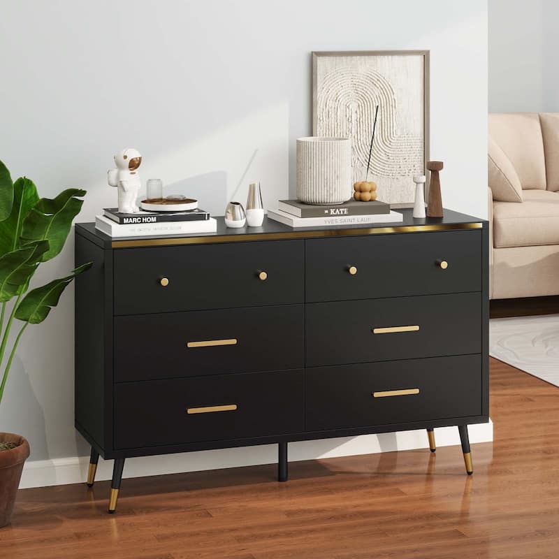 Moasis Modern 6/7 Drawer Chest Drawers Furniture Storage Cabinet For Bedroom Living Room - Black-6 Drawer