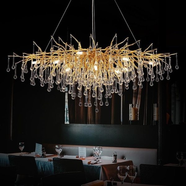 KAYLA Modern Indoor Crystal Chandelier for Dining Room Kitchen Island Ceiling Pendant Lighting Fixture On Sale Bed Bath Beyond 39886224