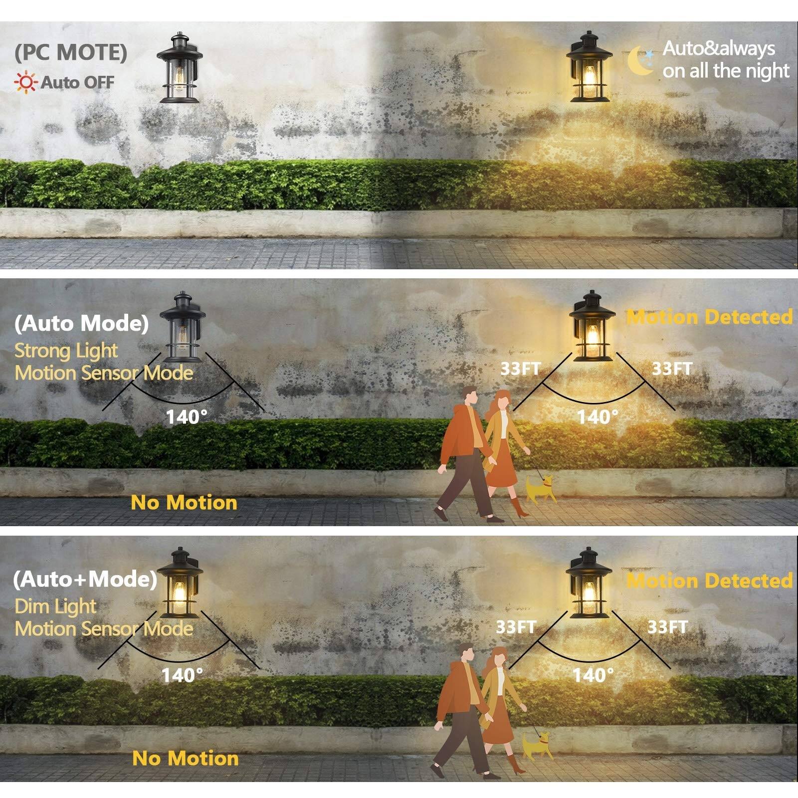 Dusk to Dawn Outdoor Wall Lights, 1Light Exterior Wall Sconce On