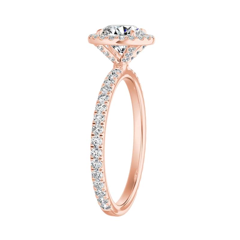 Auriya 14k Gold 2 1/2ctw Moissanite Halo Diamond Engagement Ring 5/8ct TDW