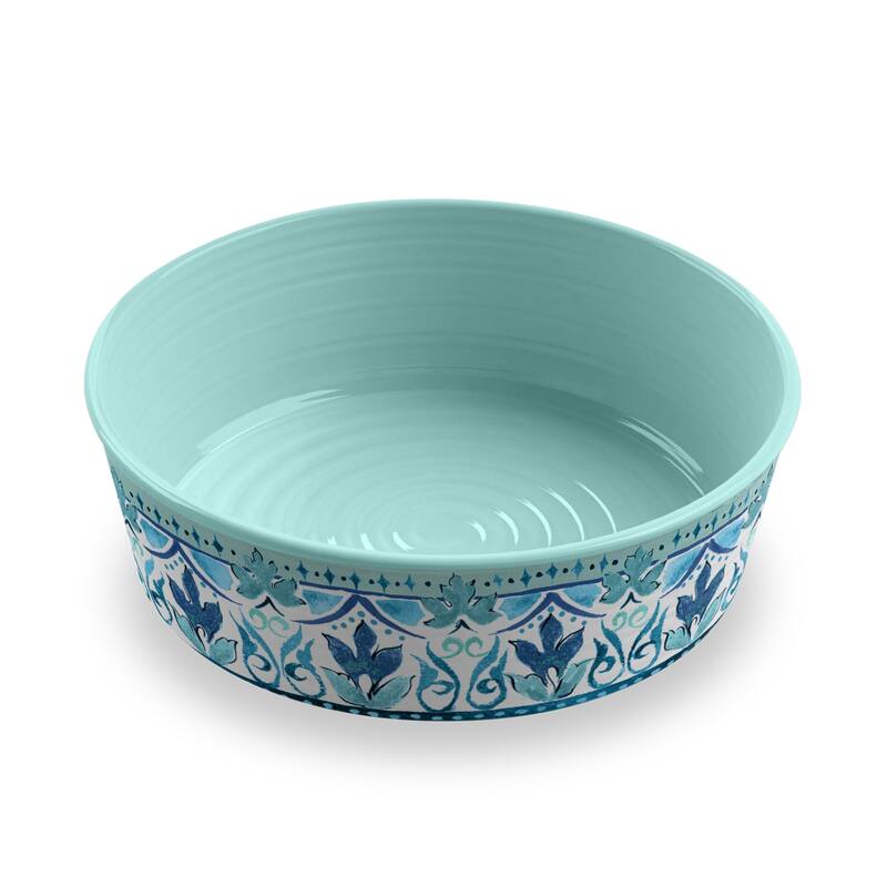 Abode Homewares Gibraltar Melamine Pet Bowl - Large - 8 Cups - Teal - Set of 2