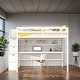 preview thumbnail 2 of 22, Kid-Friendly Design Full Size Loft Bed with Desk and Drawers