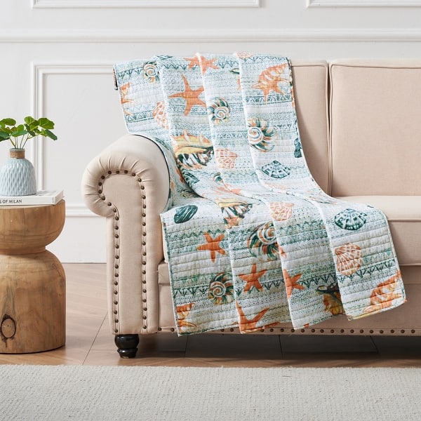 slide 2 of 5, Greenland Home Kona Cotton-Rich Quilted Coastal Throw Blanket