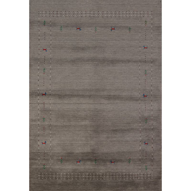 Tribal Gabbeh Oriental Area Rug Handmade Wool Carpet - 5'7" x 7'11"