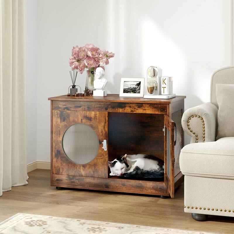 Costway Furniture Style Dog Crate for Small Medium Dogs Translucent - See Details