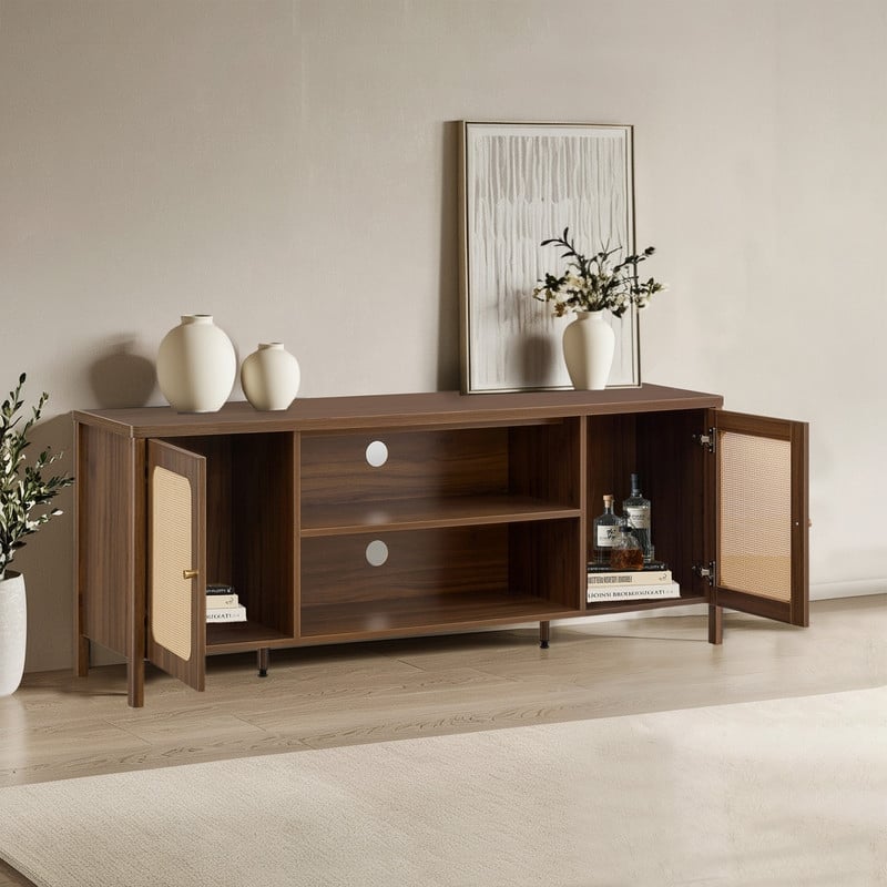 Spruce & Spring 62" Bohemian TV Stand Modern Media Console Entertainment Center