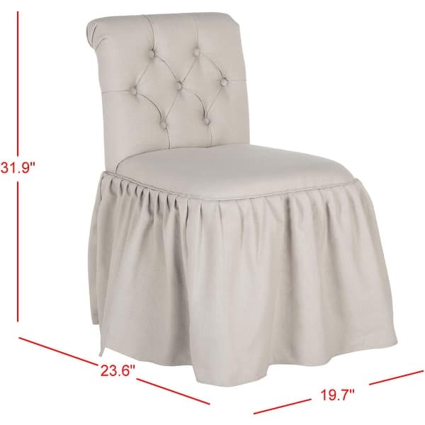 SAFAVIEH Allie Taupe Linen Vanity Chair - 19.7" x 23.6" x 31.9"