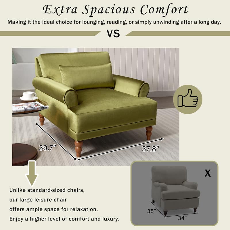 37.8" Velvet Accent Chair