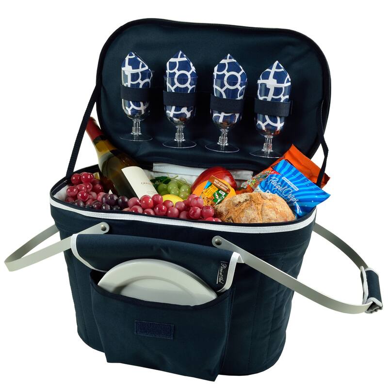 Picnic at Ascot Collapsible Picnic Basket Cooler for Four
