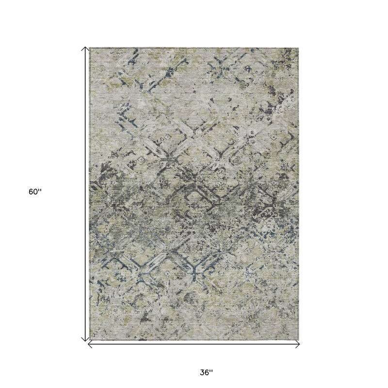 HomeRoots Geometric Transitional Rectangle Outdoor Rug