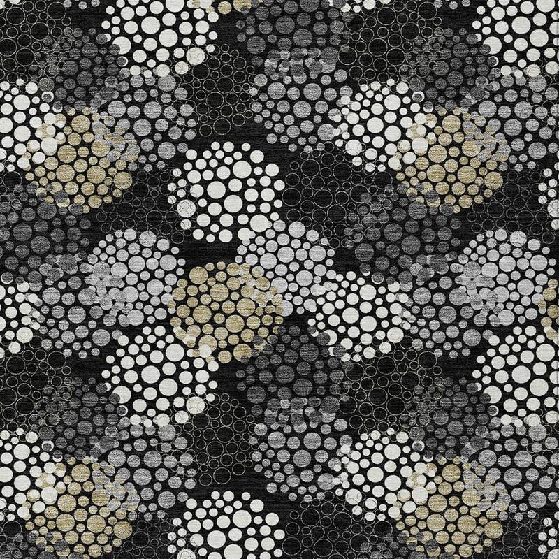 HomeRoots Polka Dot Transitional Rectangle Outdoor Rug
